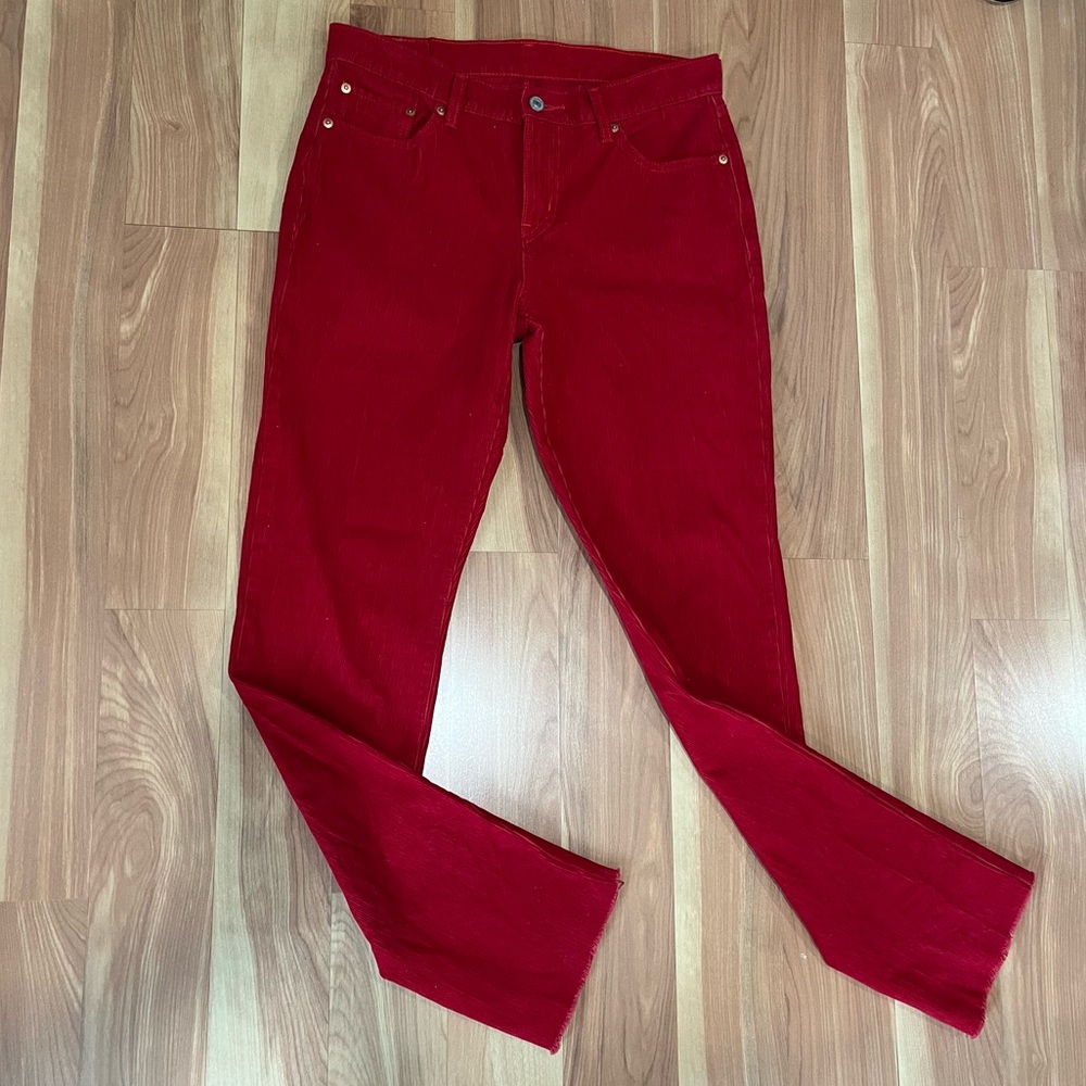 Original Levi Strauss & Co Red Corduroy Jeans